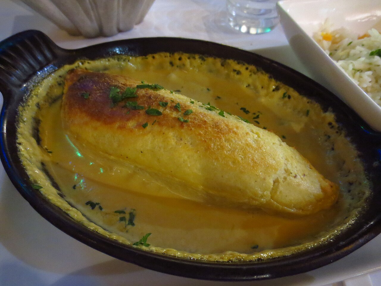 A plate of pike quenelle, a speciality of Lyon